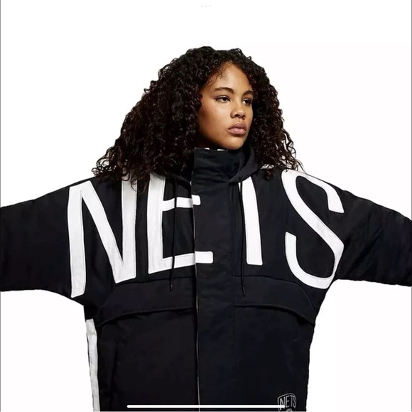 Nike Ambush X NBA Collection Brooklyn Nets Stitched Black Jacket m - Picture 2 of 8